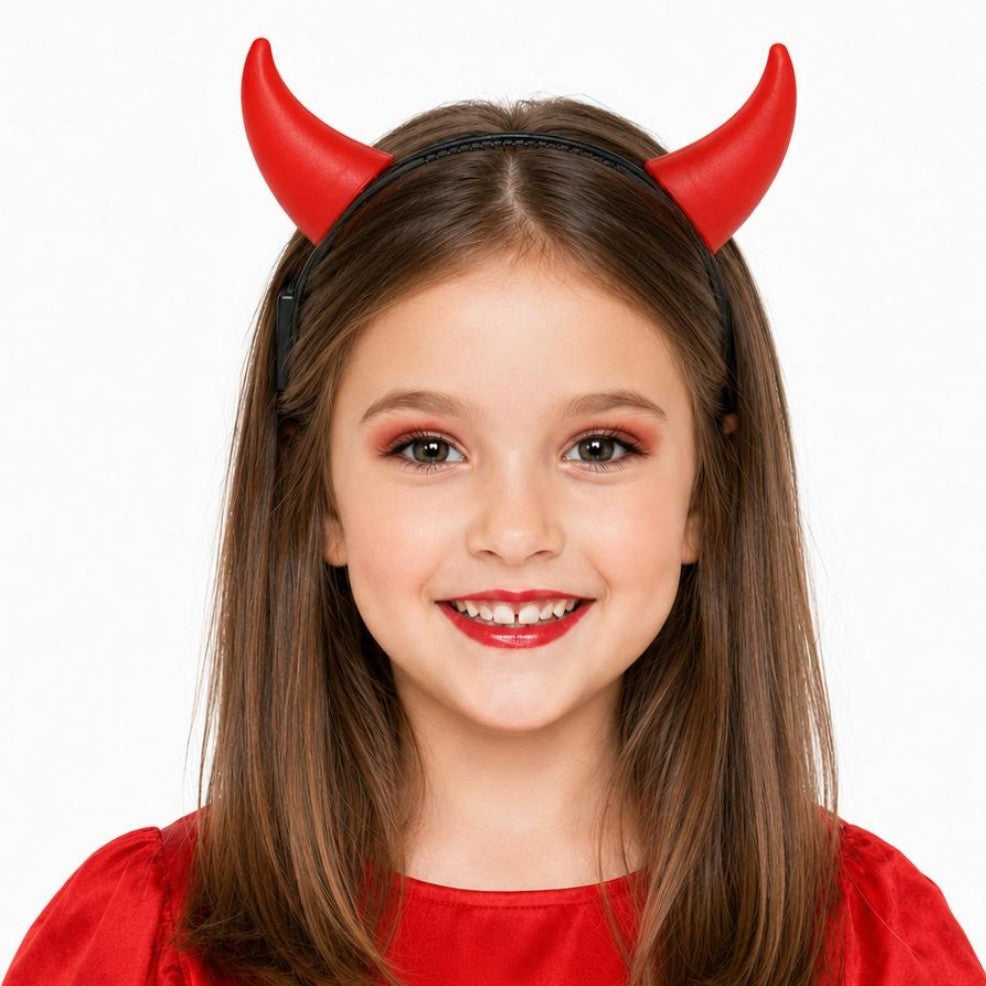 Leuchtender Rote-Teufelin-Haarreif für Kinder