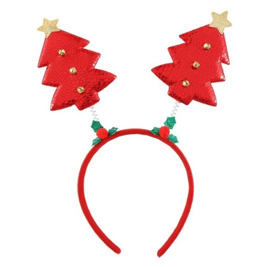 Weihnachts-Haarreif mit roten Weihnachtsbäumen