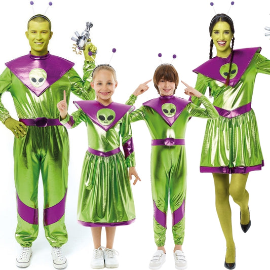 Grüne galaktische Alien-Gruppenkostüme