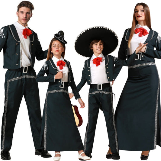 Schwarze Mariachi-Gruppenkostüme