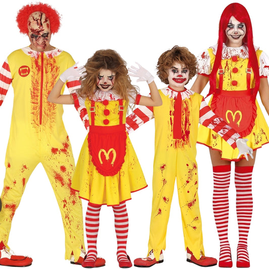Blutige Burger-Clowns Gruppenkostüme