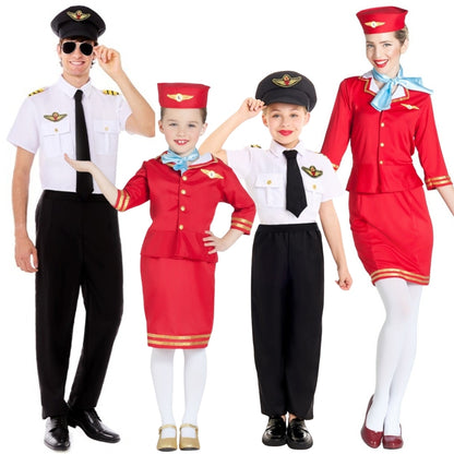 Piloten-und-Stewardessen-Gruppenkostüme