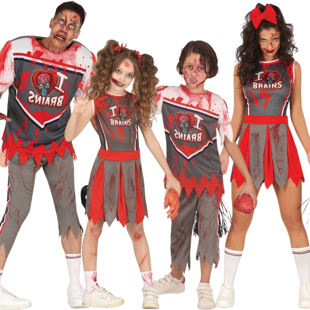 Zombie-Cheerleader und Rugbyspieler Gruppenkostüme
