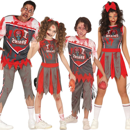 Zombie-Cheerleader und Rugbyspieler Gruppenkostüme
