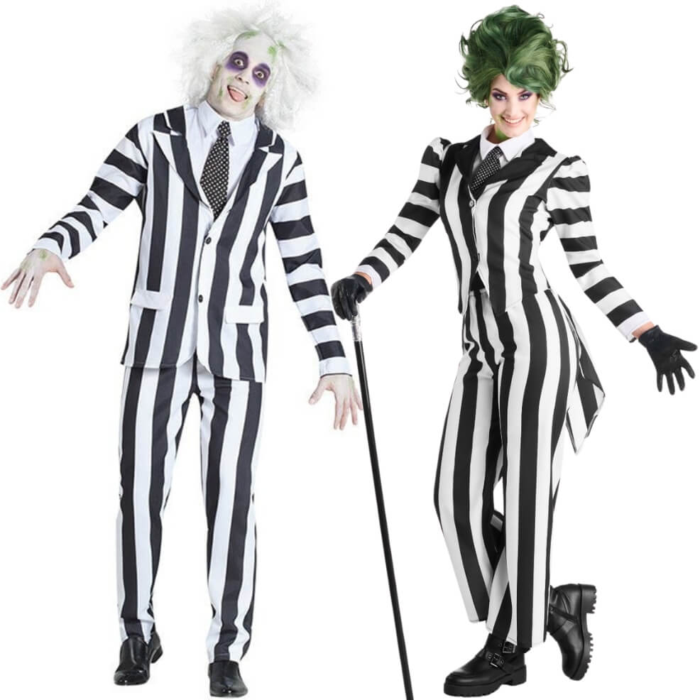 Beetlejuice Streifen Paarkostüme