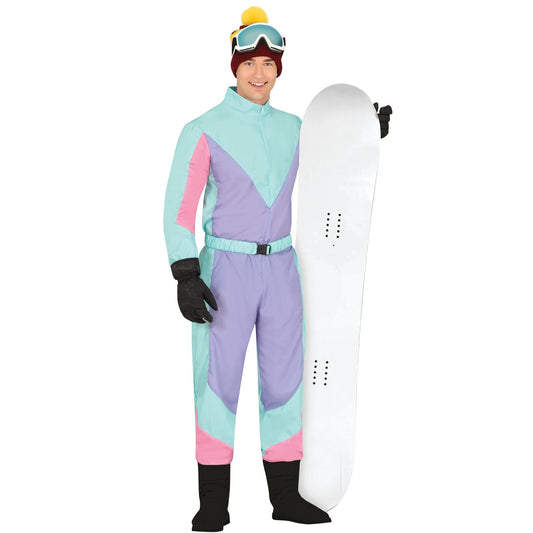 Blaue Skifahrer Pärchenkostüme 