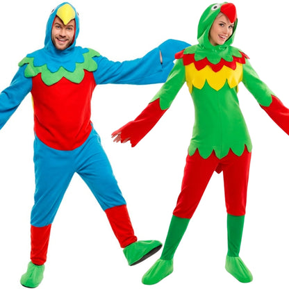 Bunte Papageien Paarkostüme