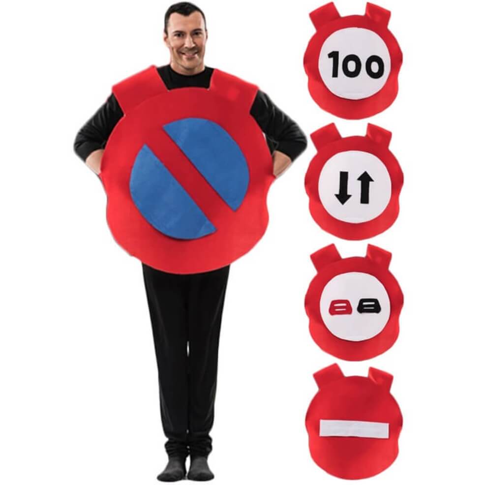 Strafzettel und Verkehrsschild Paarkostüme