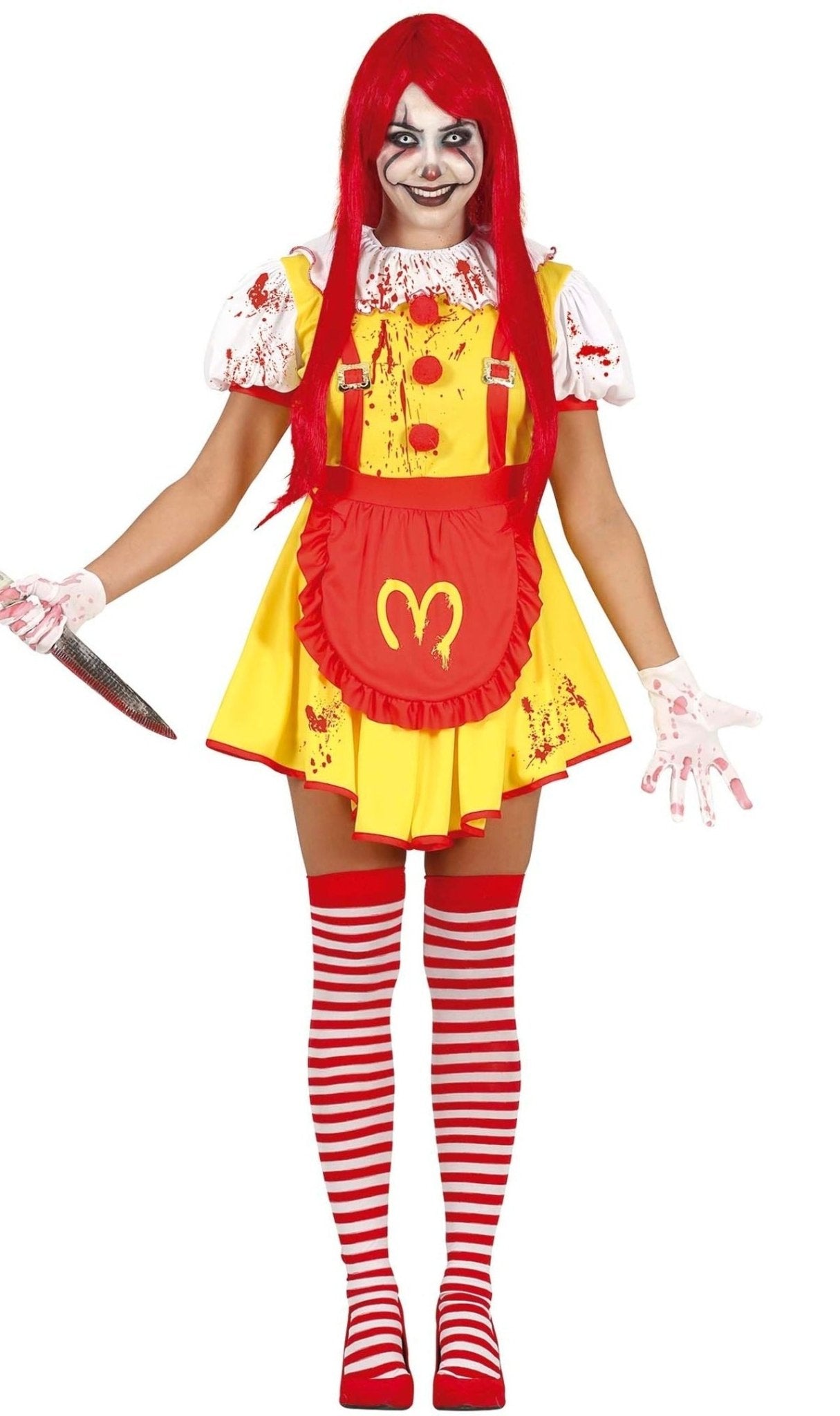 Blutige Burger-Clowns Paarkostüme