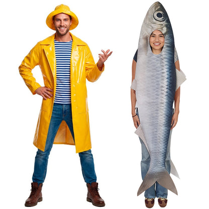 Fischer-und-Sardine-Paarkostüme