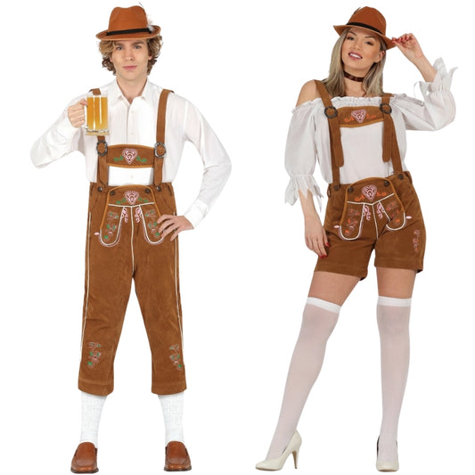 Braune Tiroler Pärchenkostüme