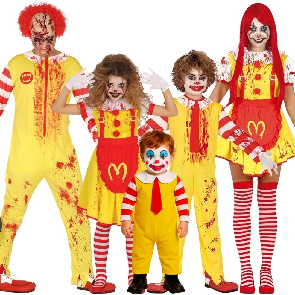 Blutige Burger-Clowns Gruppenkostüme