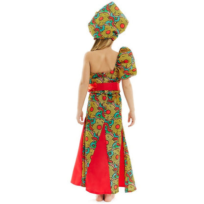 Afrikanisches Turban-Kostüm für Mädchen