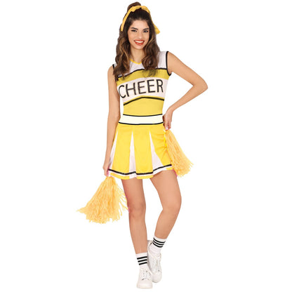 Gelbes Cheerleader-Kostüm für Damen