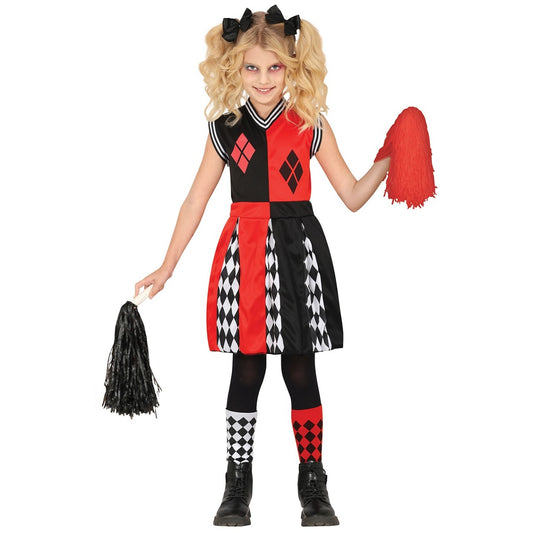 Harlekin Cheerleader Kostüm für Mädchen