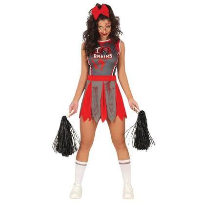 Zombie-Cheerleaderin Brains Kostüm für Damen