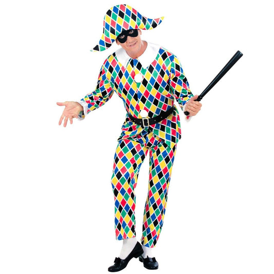 Fröhlicher Harlekin-Kostüm für Erwachsene