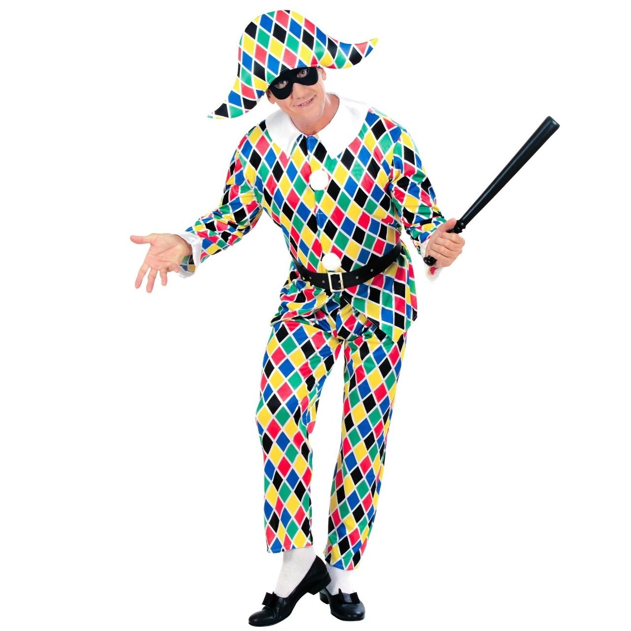 Fröhlicher Harlekin-Kostüm für Erwachsene