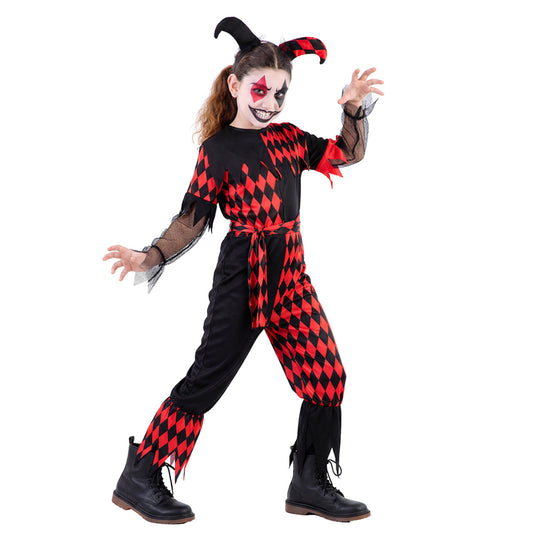 Böser Harlekin Kostüm für Mädchen