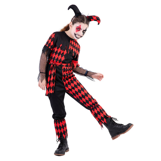 Böser Harlekin Kostüm für Mädchen