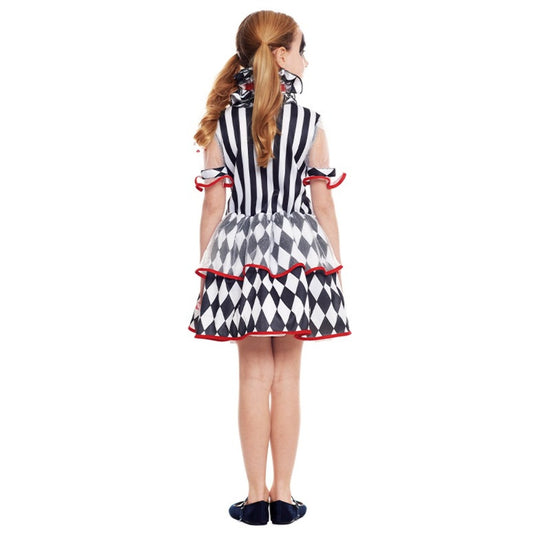 Blutiges Harlekin-Kostüm mit Rautenmuster für Mädchen