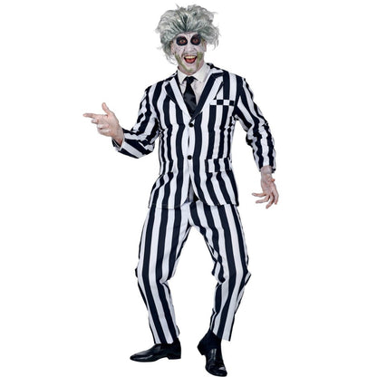 Gestreiftes Geister Beetlejuice-Kostüm für Herren