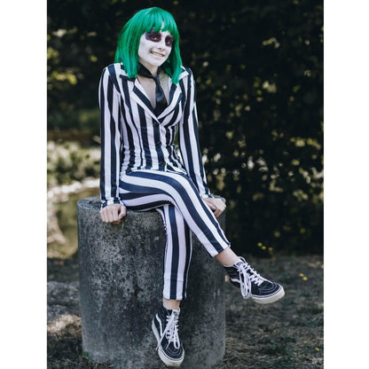 Beetlejuice Streifen Kostüm für Damen