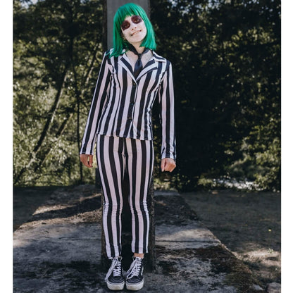 Beetlejuice Streifen Kostüm für Damen