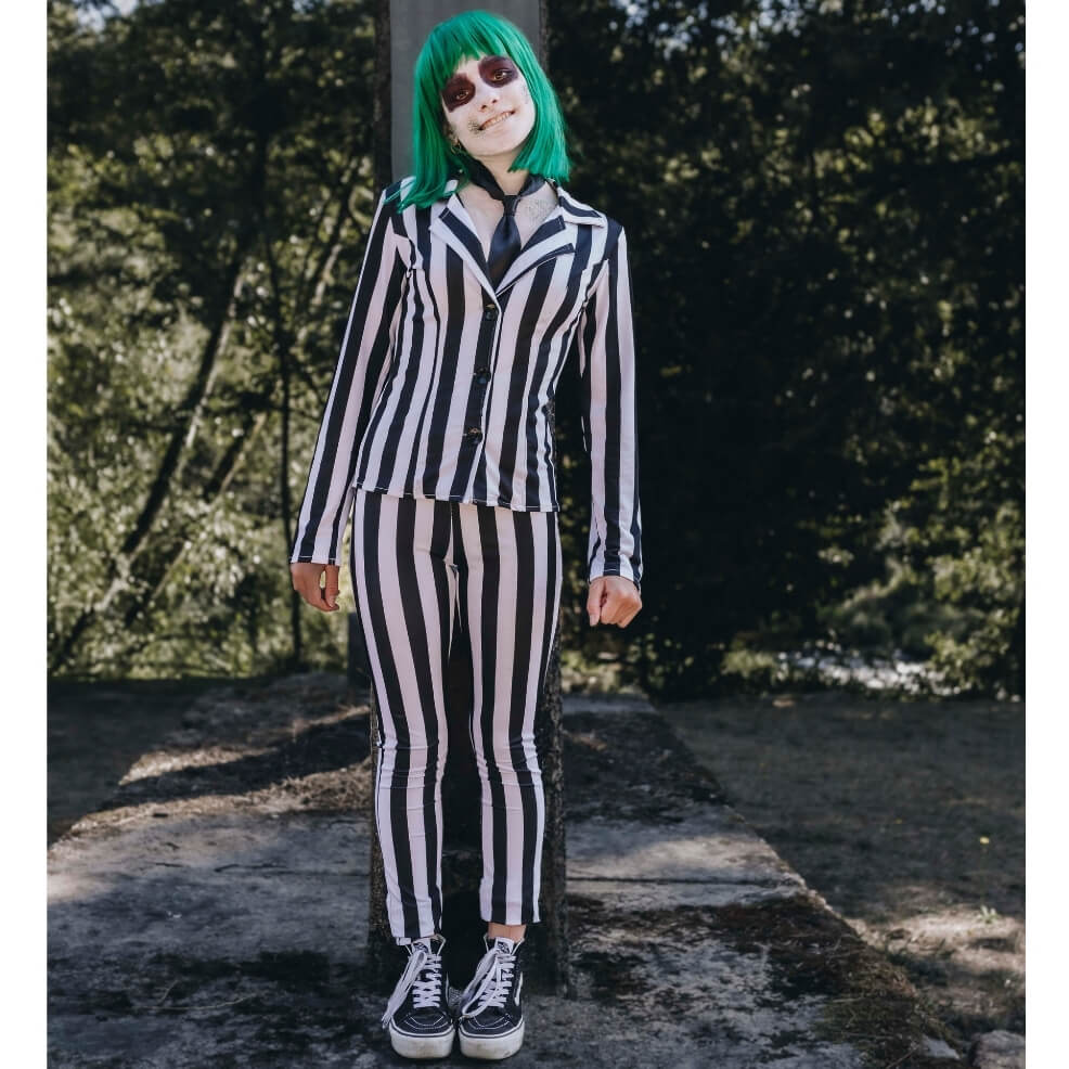 Beetlejuice Streifen Kostüm für Damen