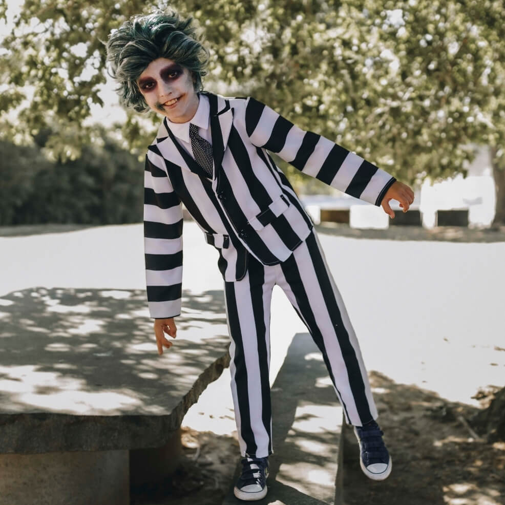 Beetlejuice Streifen Kostüm für Jungen