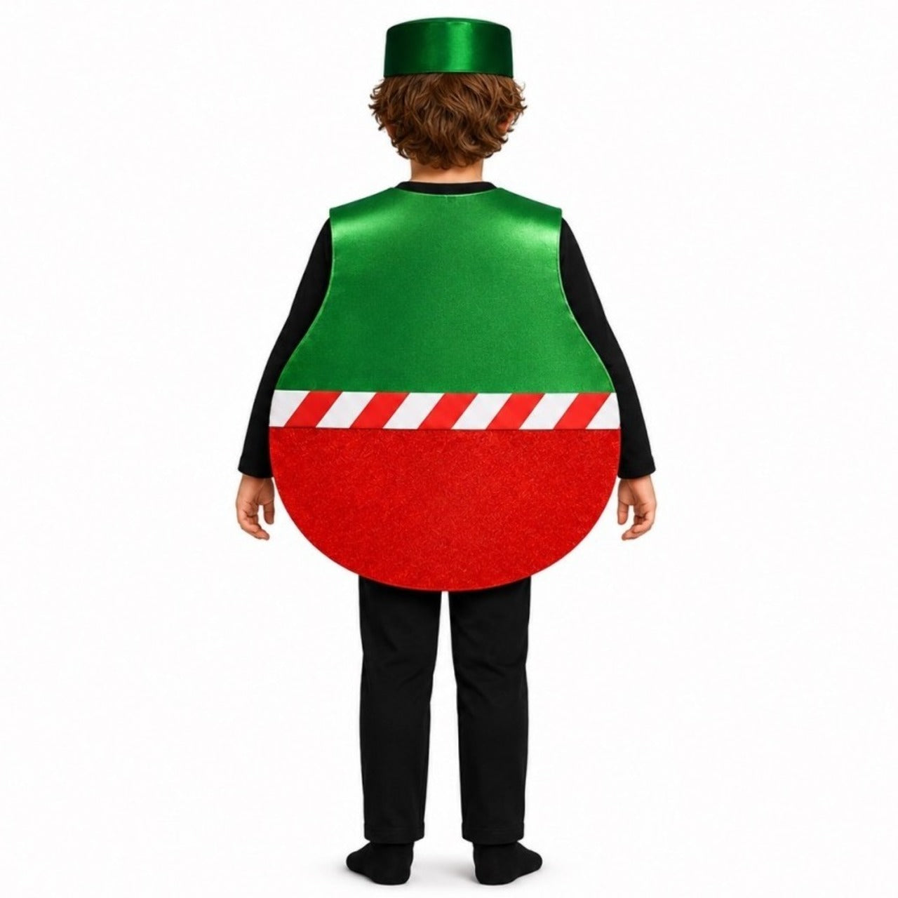 Weihnachtskugel-Kostüm mit Schleife für Kinder.