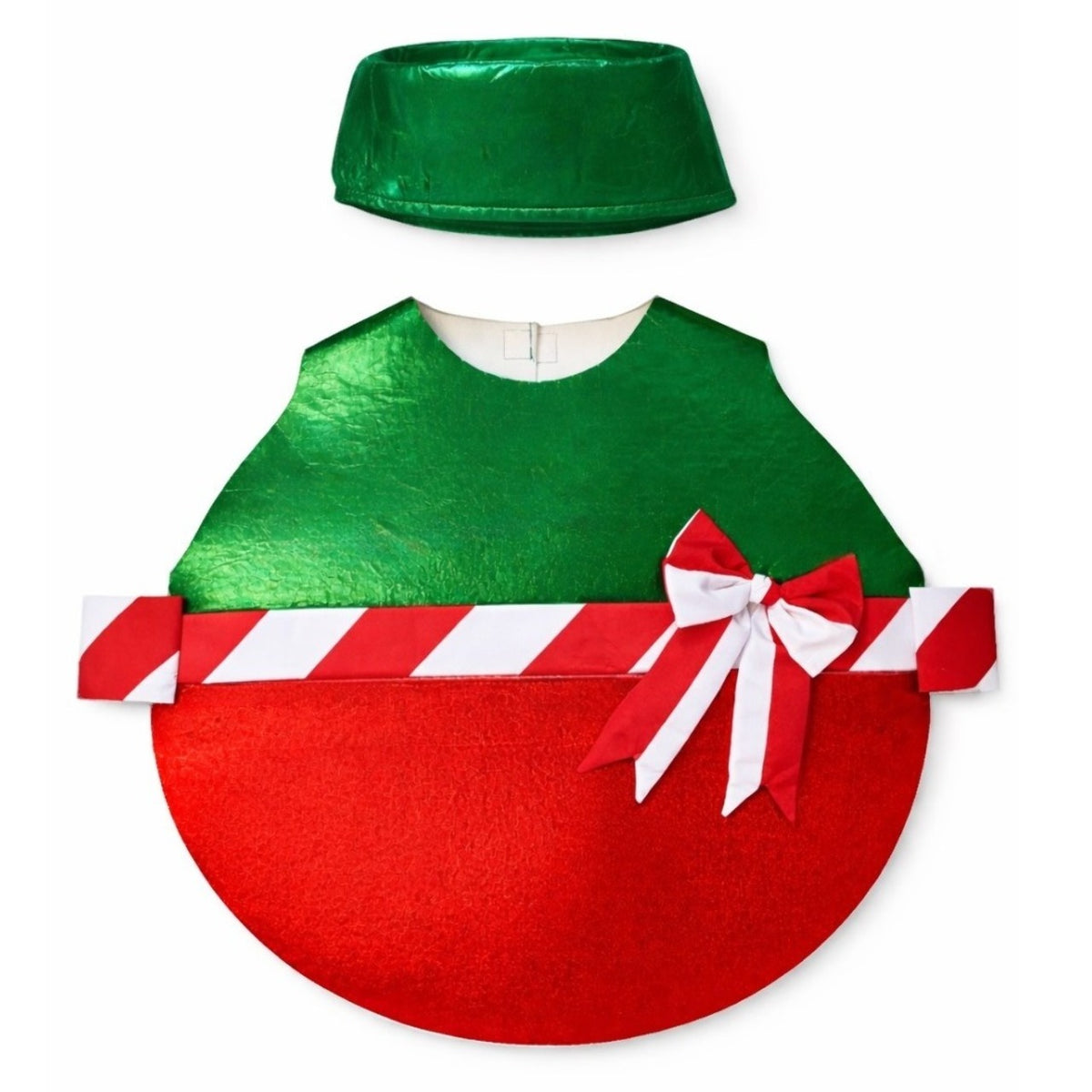 Weihnachtskugel-Kostüm mit Schleife für Kinder.