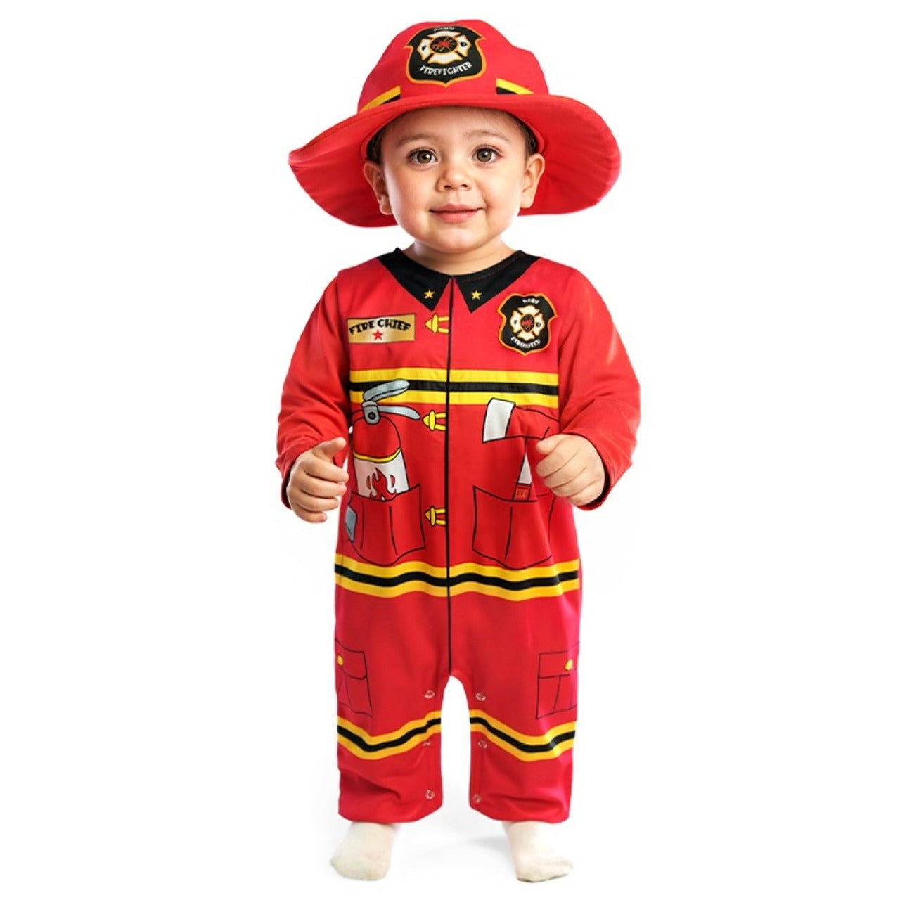 Feuerwehrmann-Kostüm mit Mütze für Babys