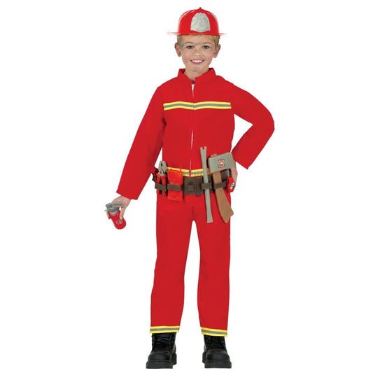 Feuerwehrmann-Kostüm mit Werkzeugen für Kinder