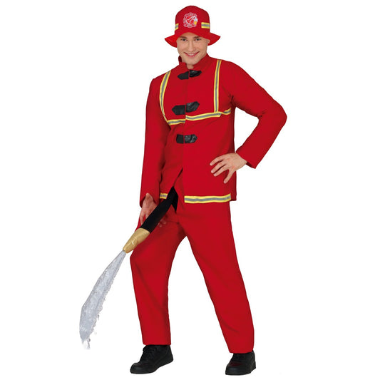 Lustiges Feuerwehrmann-Kostüm mit Schlauch für Erwachsene