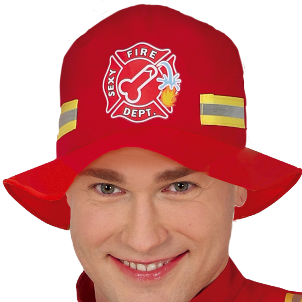 Lustiges Feuerwehrmann-Kostüm mit Schlauch für Erwachsene