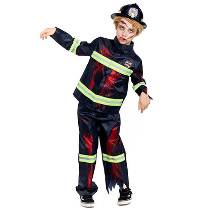 Zombie-Feuerwehrmann-Kostüm für Kinder