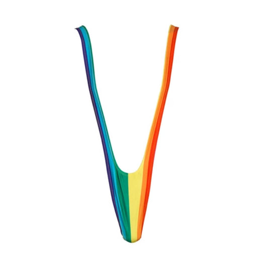 Borat Mankini Kostüm Regenbogen für Erwachsene