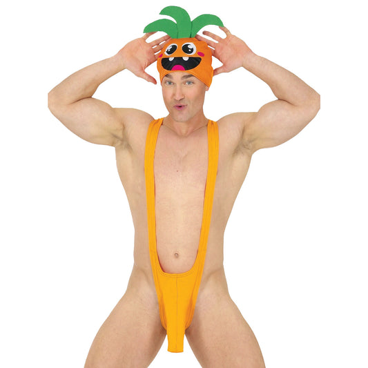 Borat-Mankini im Karotten-Design für Erwachsene
