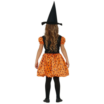 Hexen-Kürbis-Kostüm Orange für Mädchen