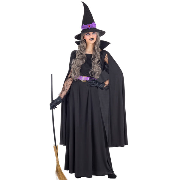 19-teiliges Hexenkostüm Für Damen – Inkl. Umhang, Hut, Netzstrümpfe, Maske, Nägel Für Halloween