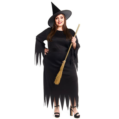 Schwarze Hexen-Kostüm Plus für Damen