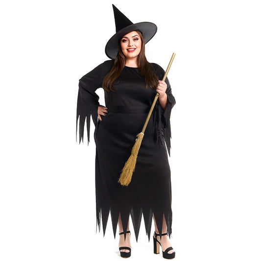 Schwarze Hexen-Kostüm Plus für Damen