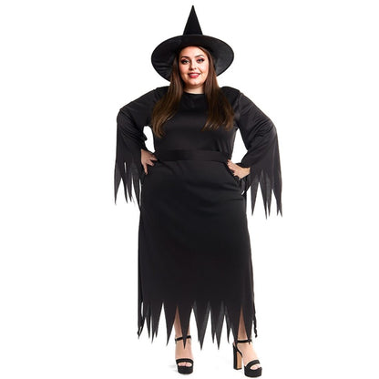 Schwarze Hexen-Kostüm Plus für Damen