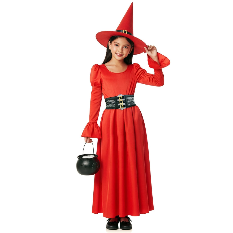 Rotes Hexe-Korsett-Kostüm für Mädchen