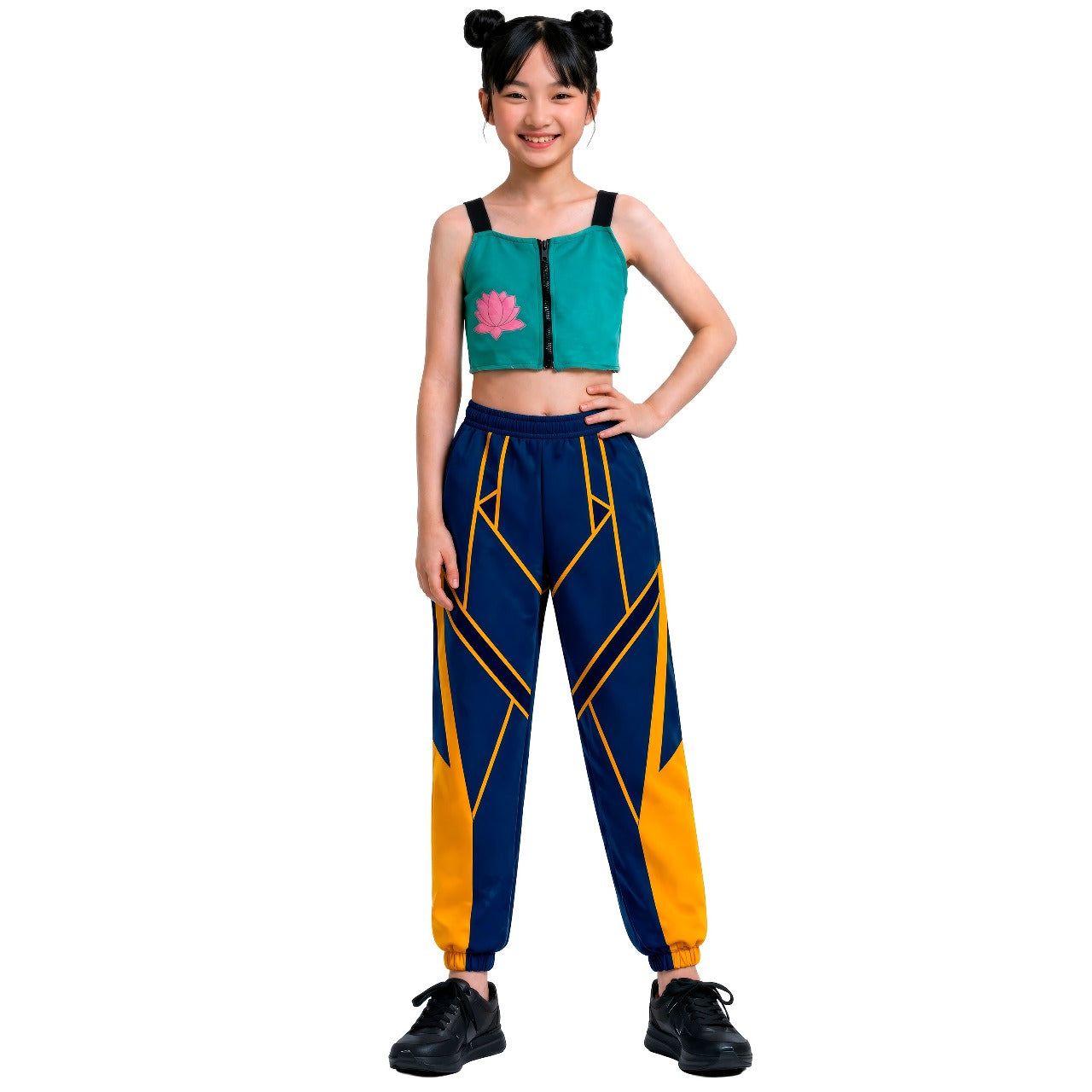 Blaues K-Pop-Sängerin-Eco-Kostüm für Mädchen