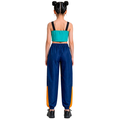 Blaues K-Pop-Sängerin-Eco-Kostüm für Mädchen
