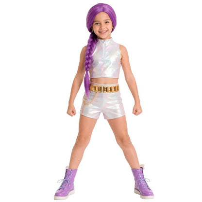 Weißes Basic-K-Pop-Sängerin-Kostüm für Mädchen