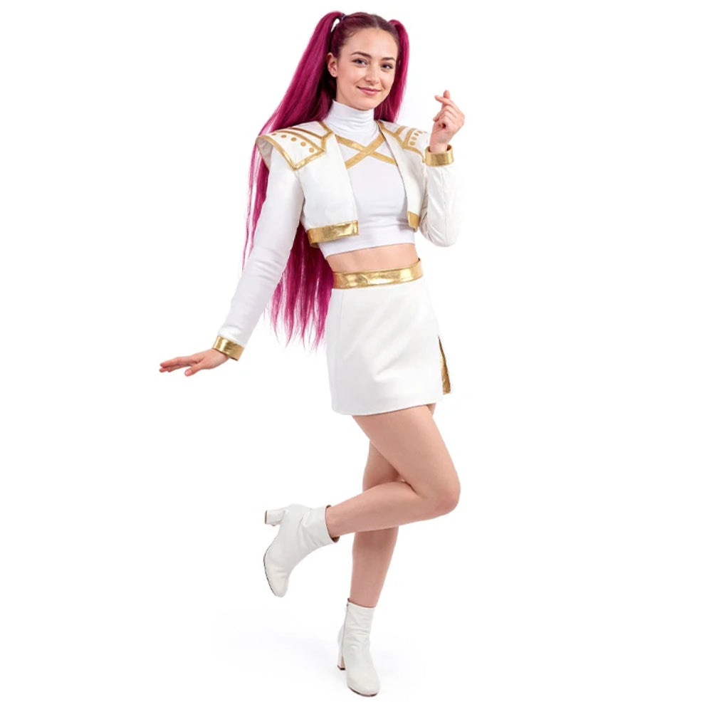 Weißes K-Pop Sängerin-Kostüm Deluxe für Damen