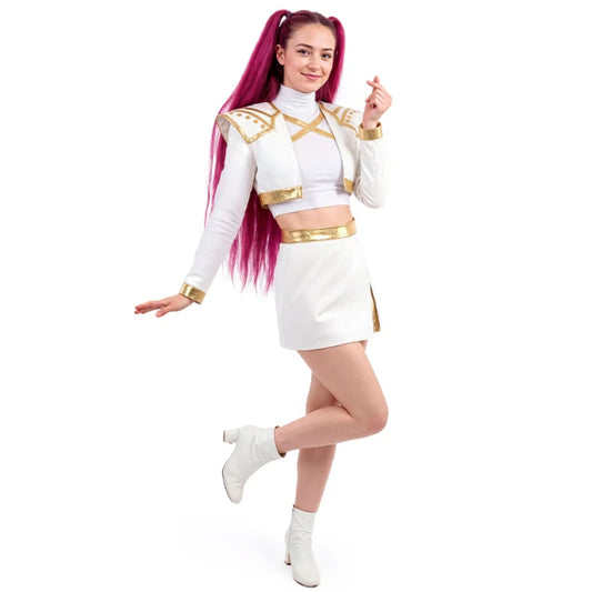 Weißes K-Pop Sängerin-Kostüm Deluxe für Damen